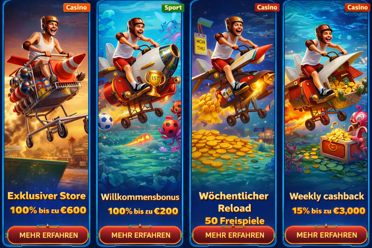 An eye-catching casino banner with a modern design, highlighting exciting gaming options and a lively atmosphere